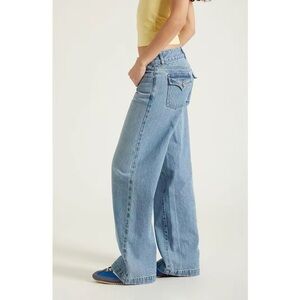 Pacsun Women's Casey Low Rise Baggy Jeans Double Button Medium Indigo